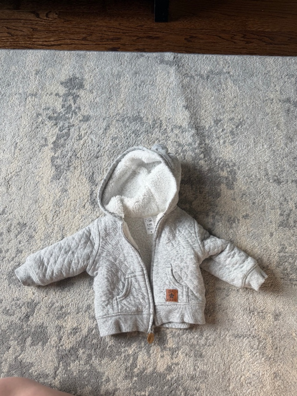 Grey Fuzzy Carter's cozy sweatshirt 3-6 months